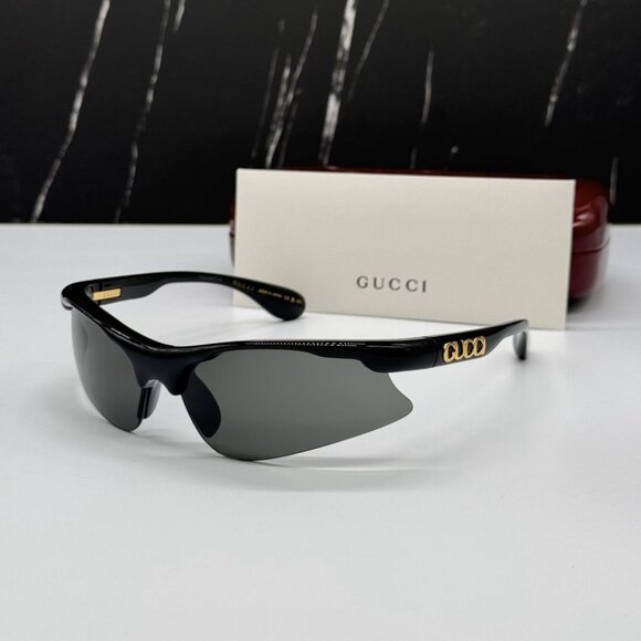 NEW GG1774S 006 GUCCI BLACK GREY MASK UNISEX GUCCI SUNGLASSES - Picture 1 of 11